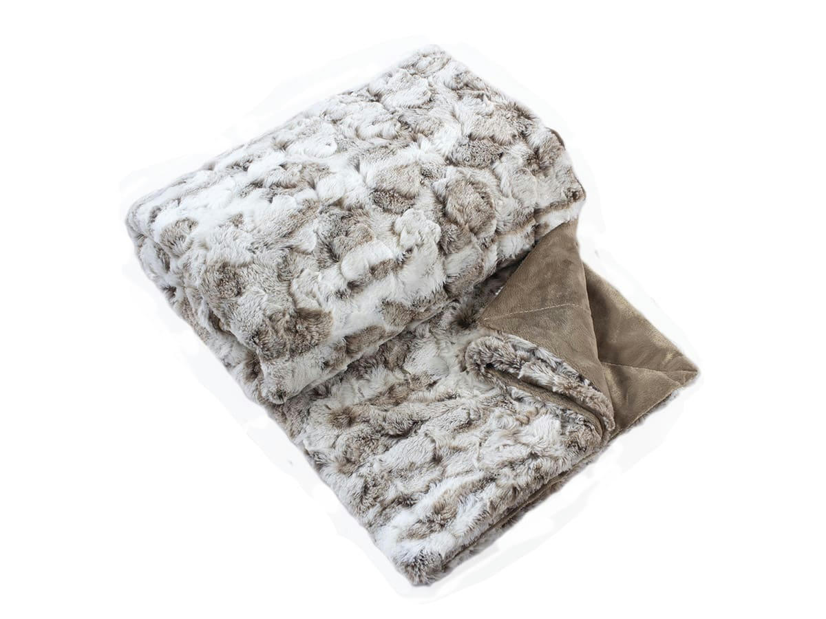 - Plaid en imitation fourrure doublée polaire