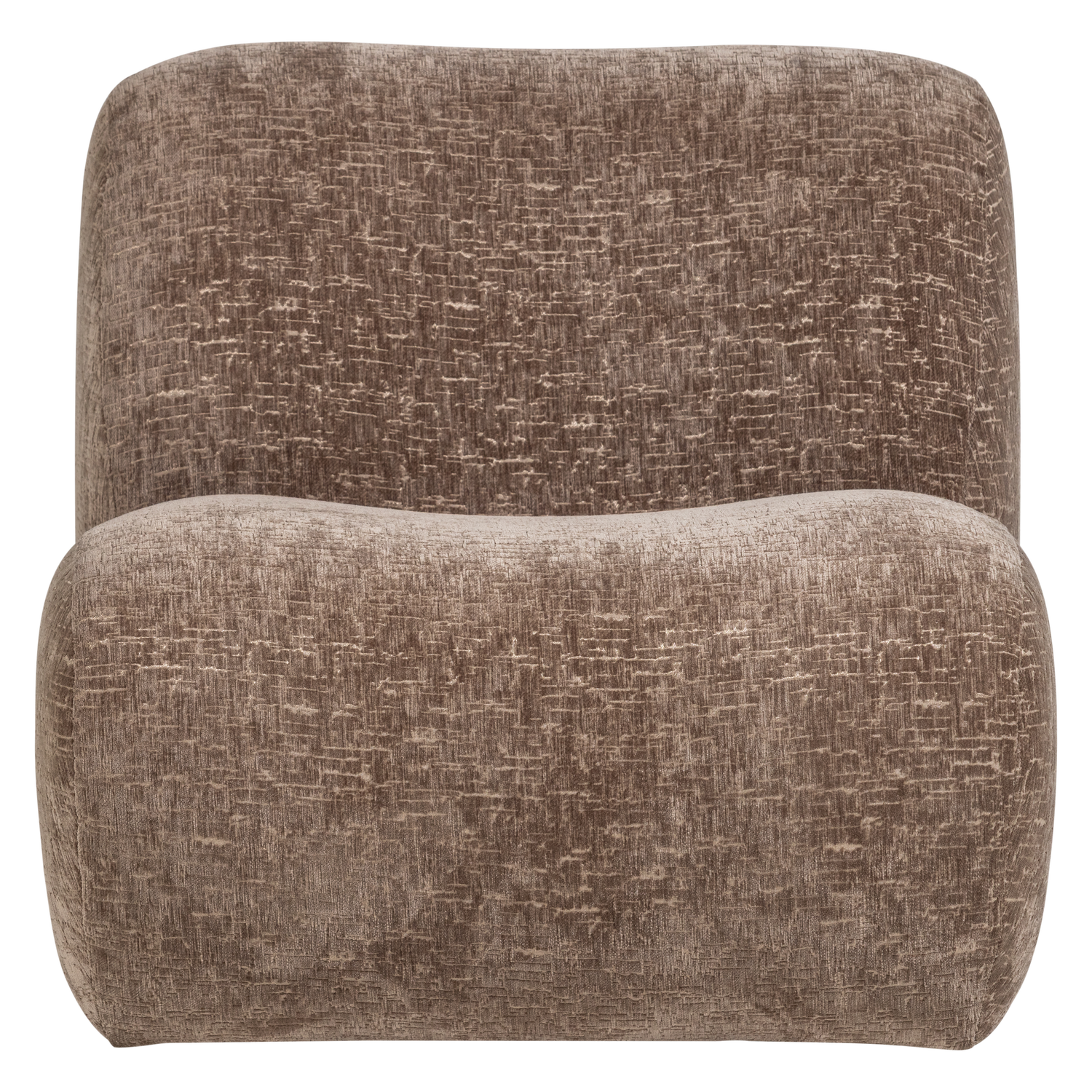 WOOOD fauteuil craquelé Nomu - Velvet - Lichtbruin - 74x76x92