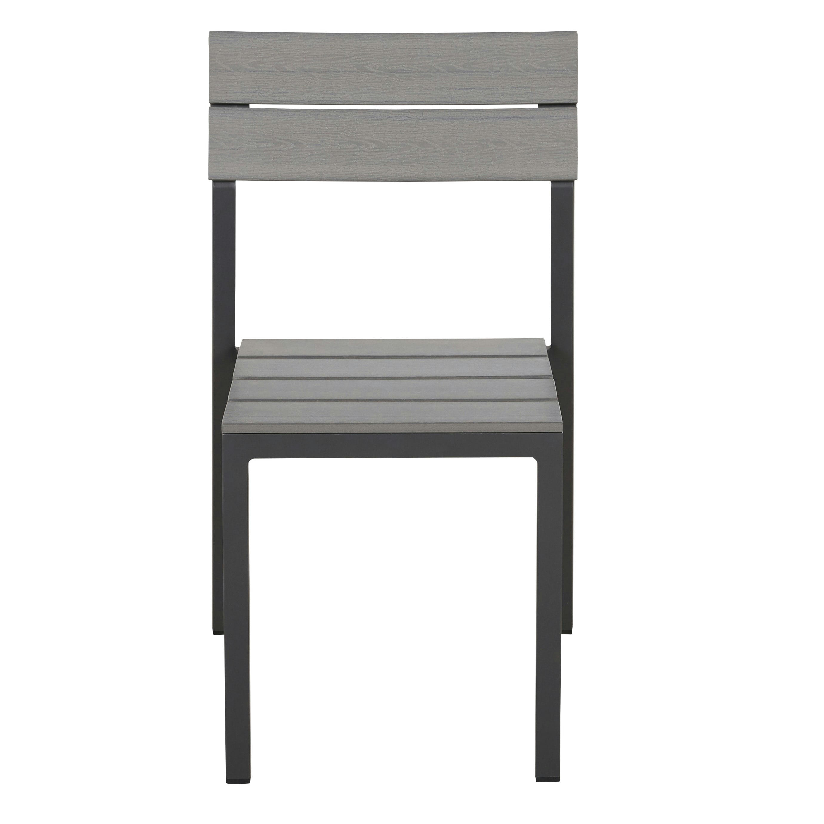 Escala - Chaises à dîner de jardin en composite gris clair et aluminium gris anthracite (x2)
