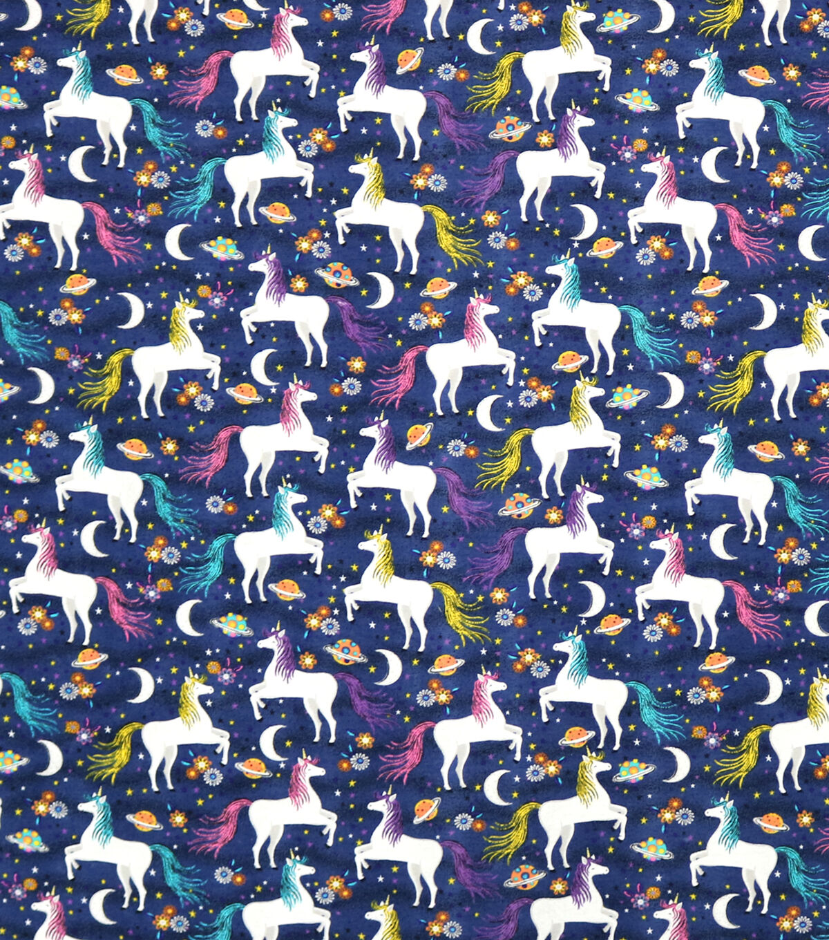 Unicorns In Space Super Snuggle Flannel Fabric