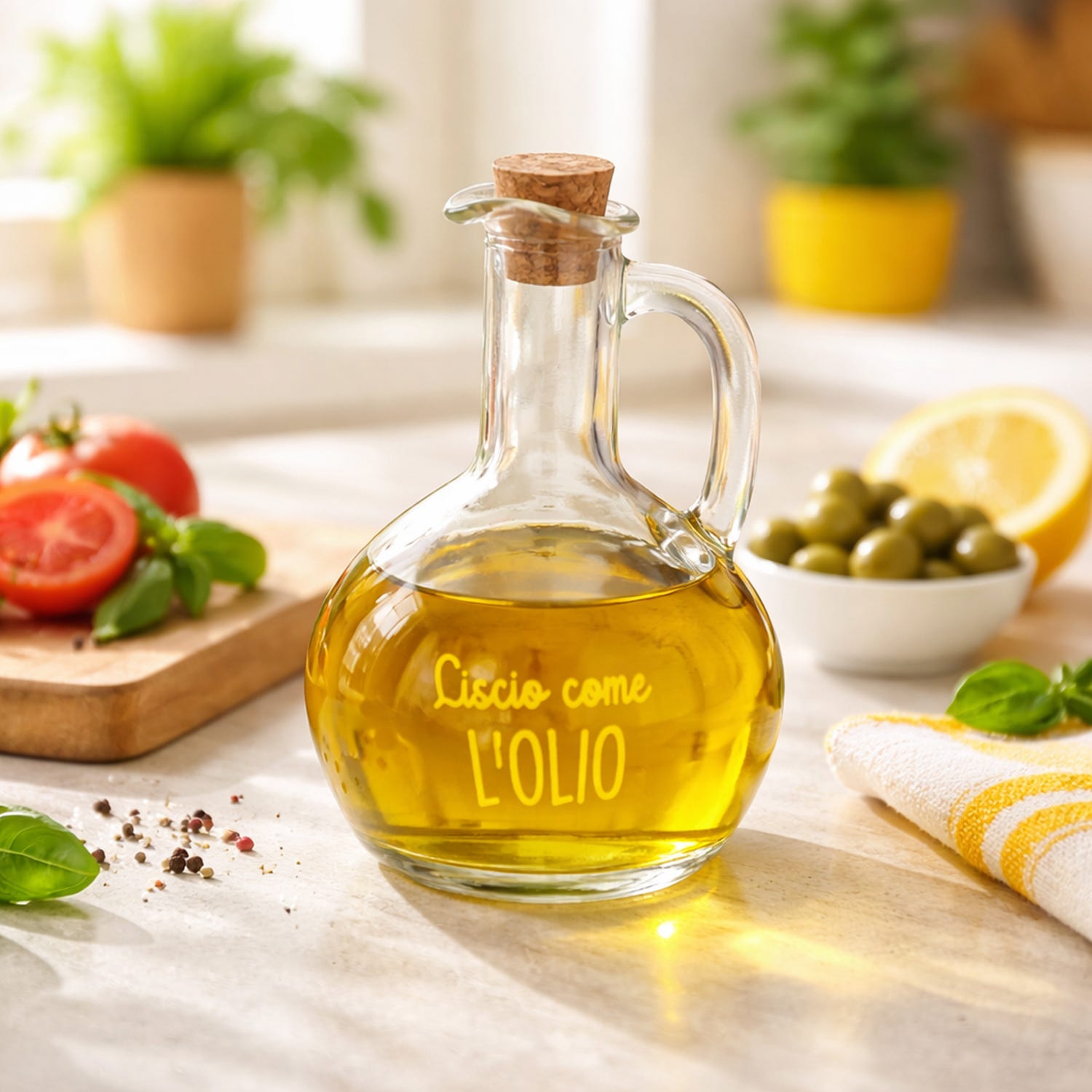 Oliera vetro 400 ml Liscio come l'olio Color Bloom