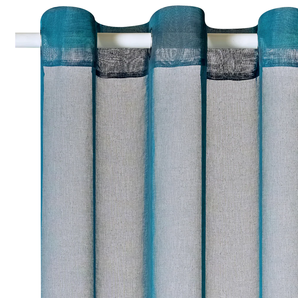 Voilage COLORS coloris bleu canard 140 x 260 cm