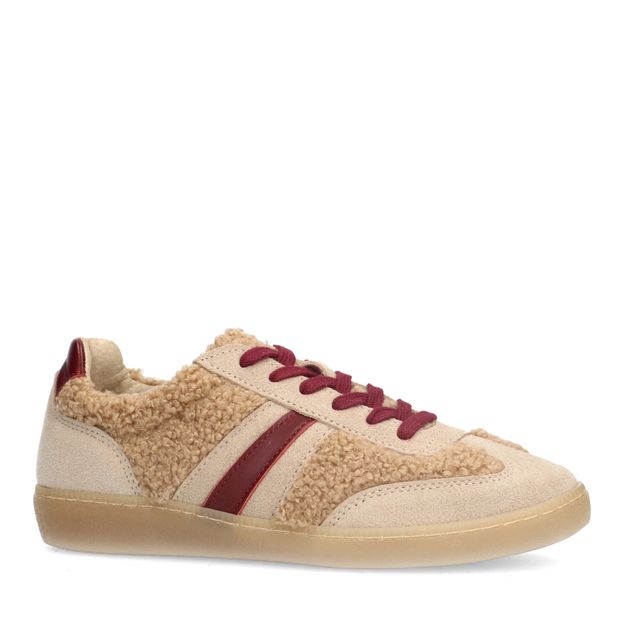 Beige suède teddy sneakers