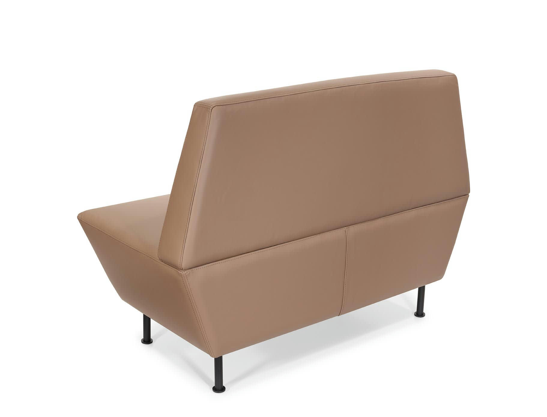 LE FROG - Canapé lounge 2 places en simili cuir marron