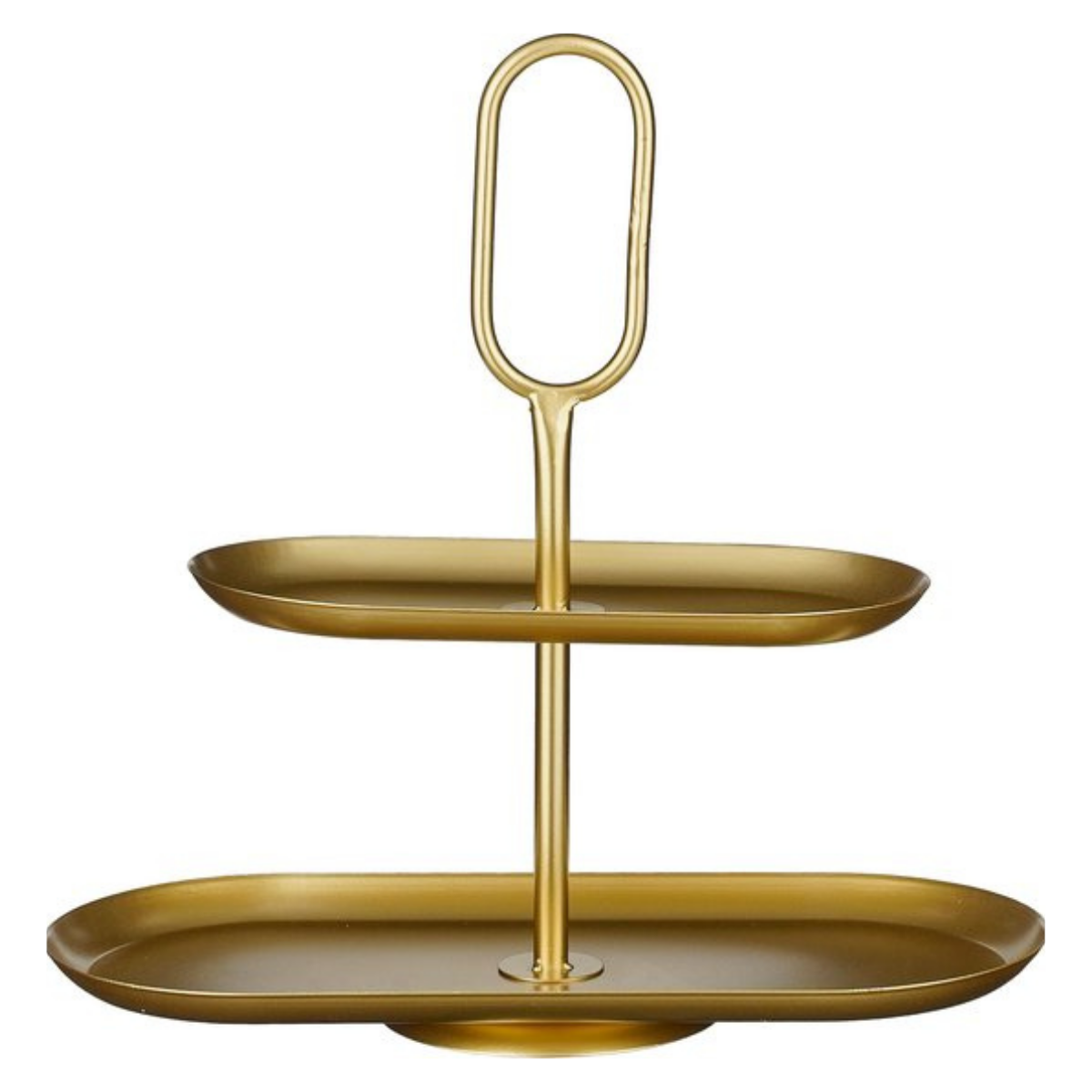 Mica Decorations Rama Etagere 2 Laags - Taarplateau - Serveertoren - 38 x 17 x 37 cm - Cake Stand - Serveerplateau - Metaal - Etagere Goud