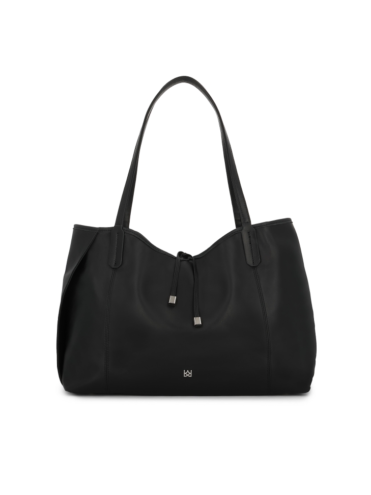 Leather handbag with removable insert