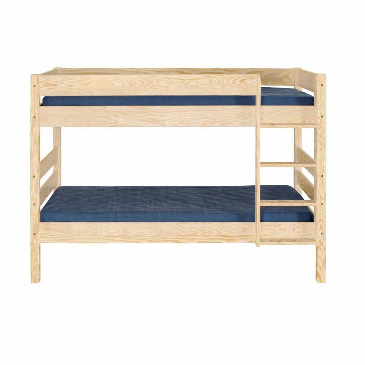 NUBIE - Pack lit superposé avec 2 matelas 90x190 cm bois massif