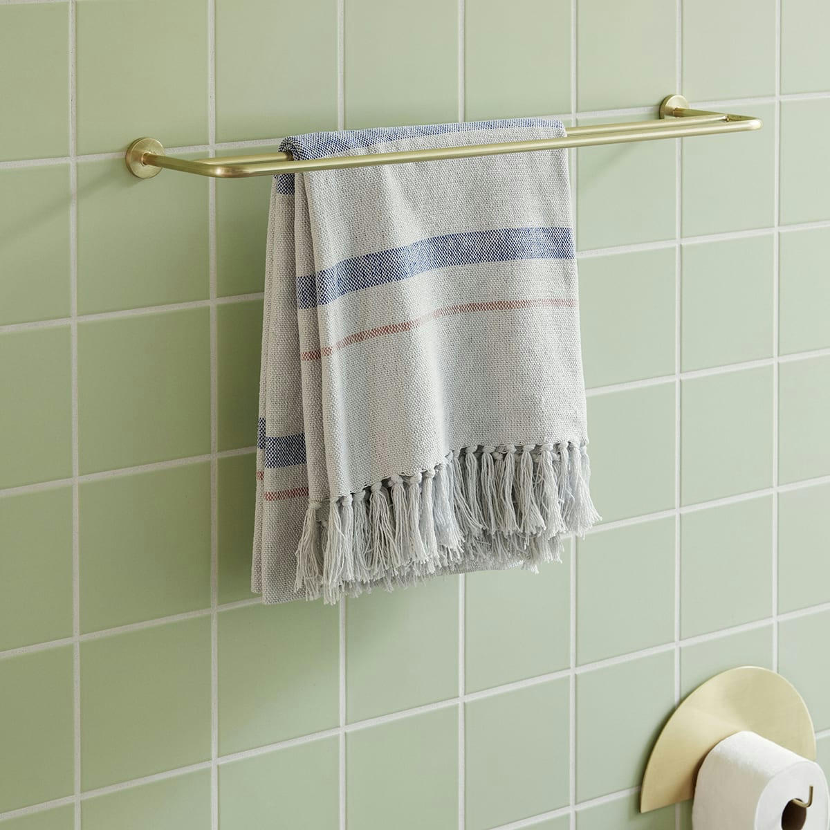 PIPE - Porte-serviettes en métal laiton