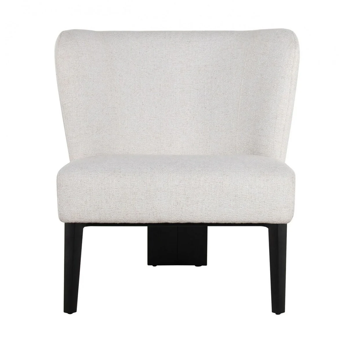 White Faux Leather Wingback Accent Chair