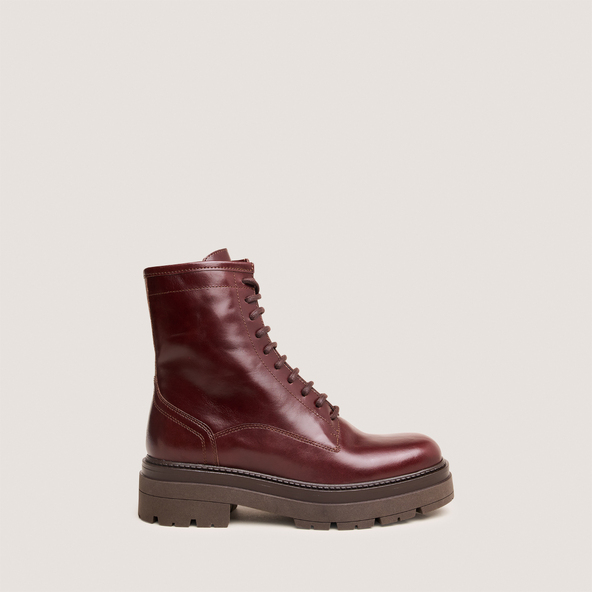 Boots à lacetsen cuir marron | DICUS