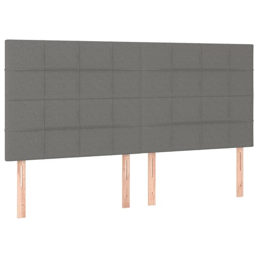NNEVL Headboards 4 pcs Dark Grey 80x5x78/88 cm Fabric
