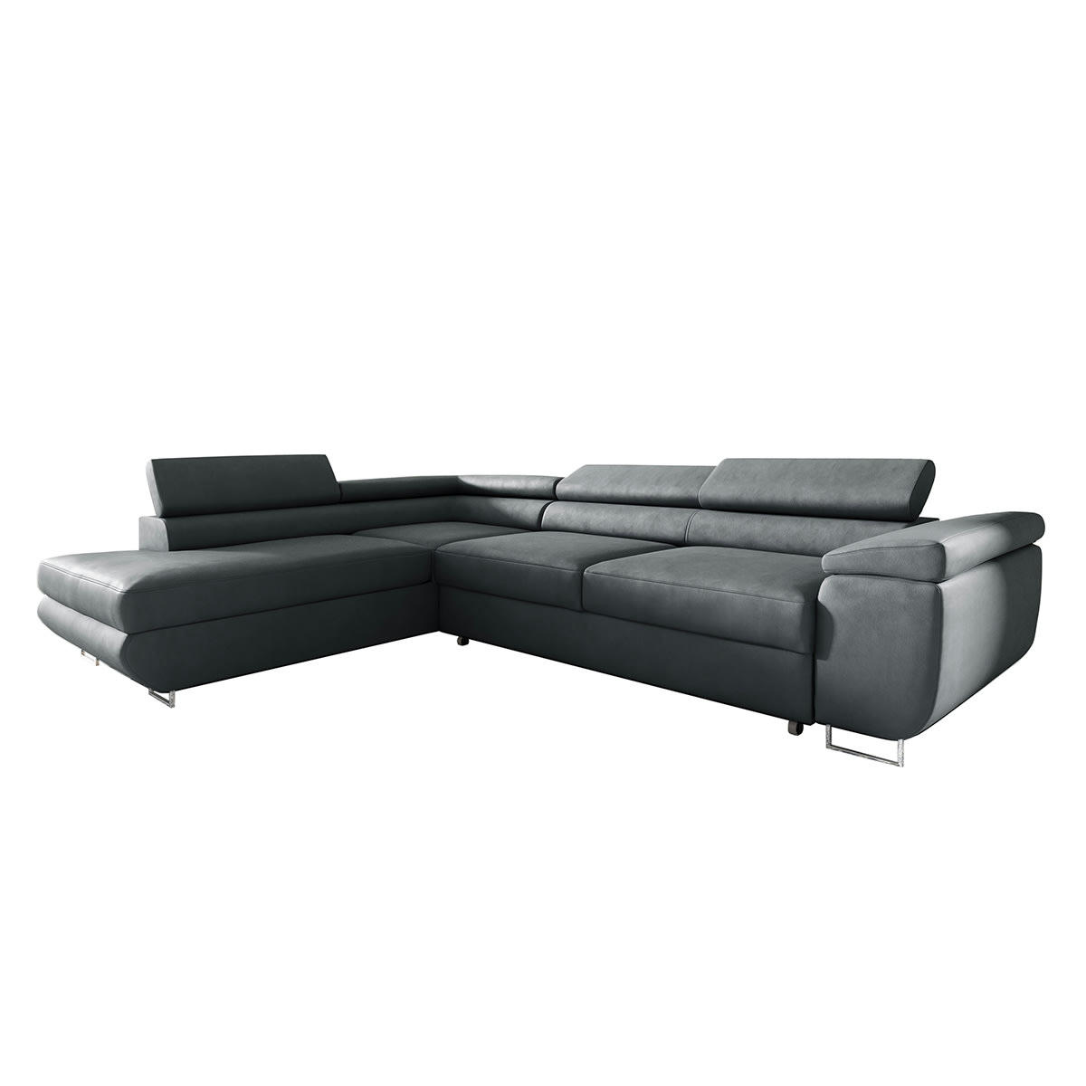 - Canapé d'angle convertible gauche 4 places gris