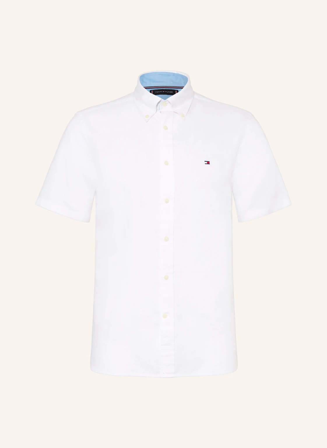 TOMMY HILFIGER Kurzarm-Hemd Regular Fit mit Leinen