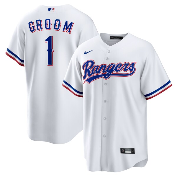 Texas Rangers Nike #1 Groom Home Replica Jersey - White