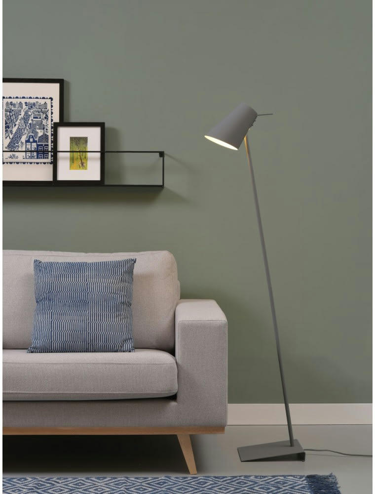CARDIFF - Lampadaire gris finition gomme H139cm