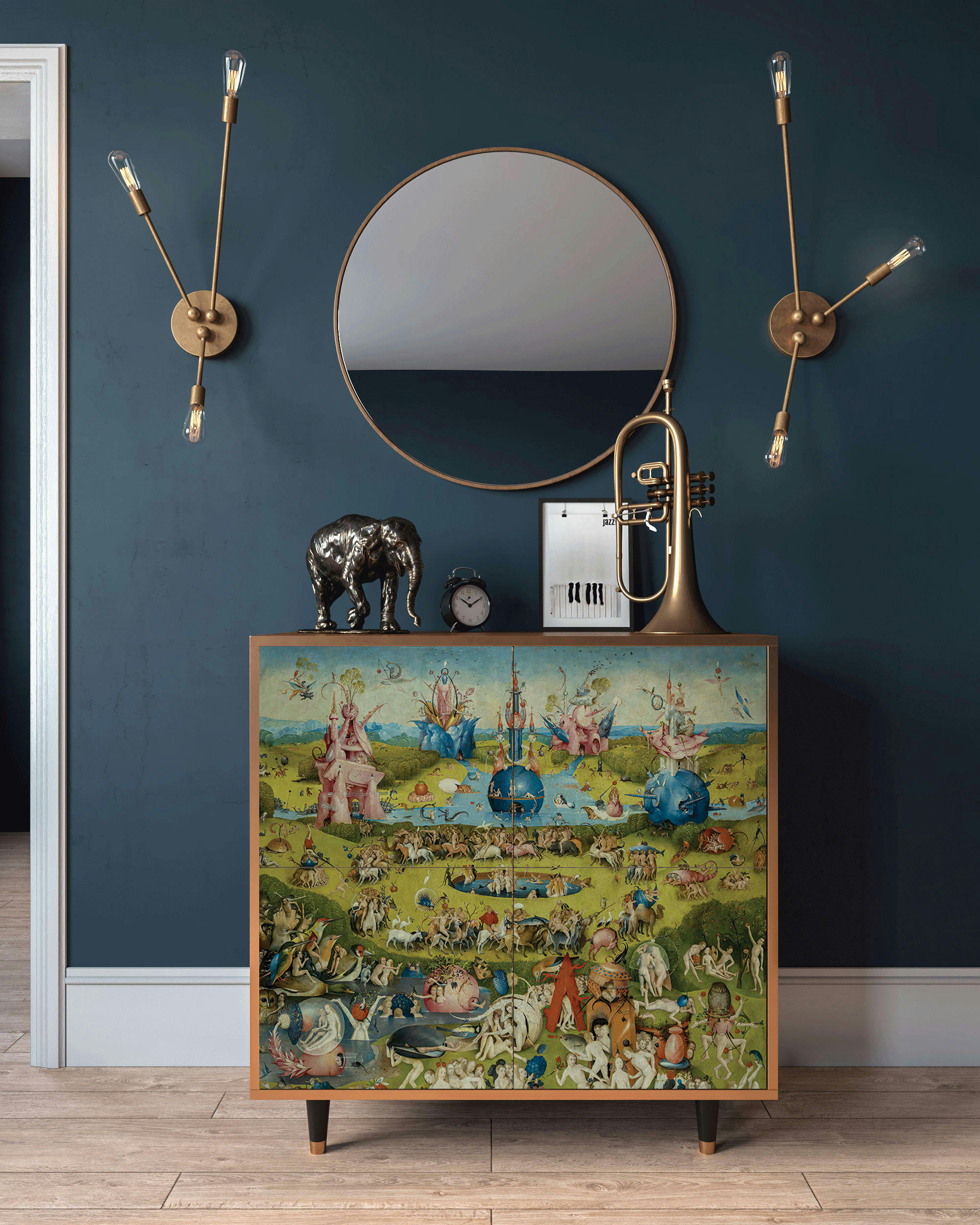 THE GARDEN BY HIERONYMUS BOSCH - Buffet  multicolore 4 portes L 94 cm