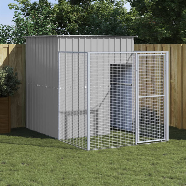VidaXL buda dla psa Szary 165 x 251 x 181 cm Stal