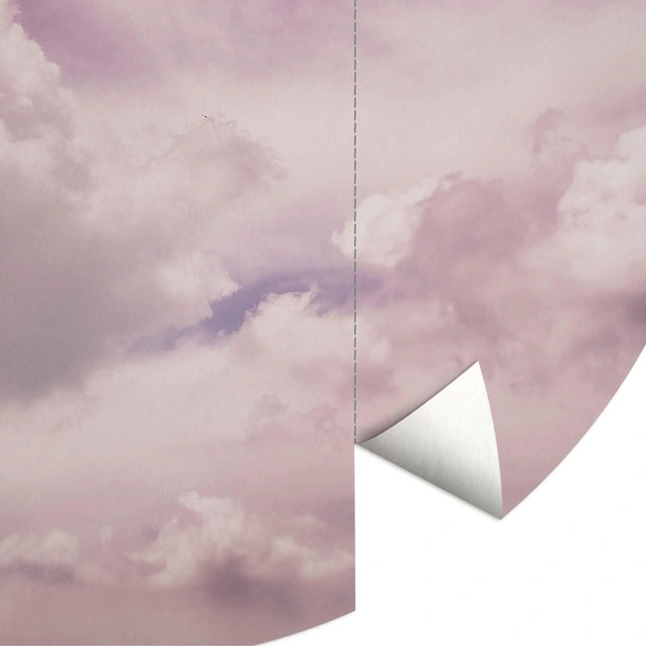 Vliestapete »Runde Vliestapete«, lila Wolken Himmel Kinder, mehrfarbig, matt