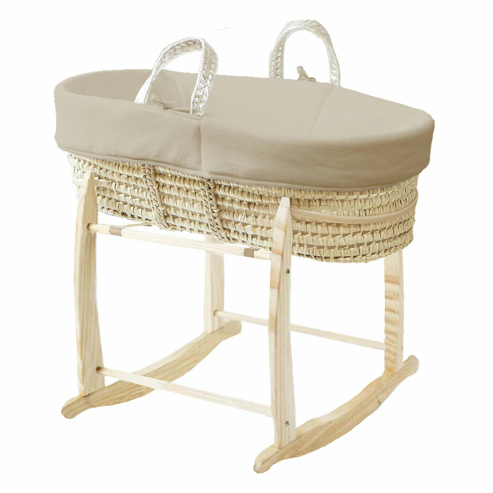 - Couffin avec Support Bois - Habillage Noisette en Coton Bio