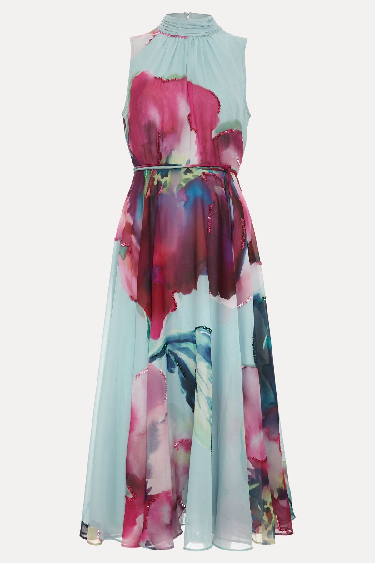 Phase Eight Tahnia High-Neck Floral Print Midi Dress