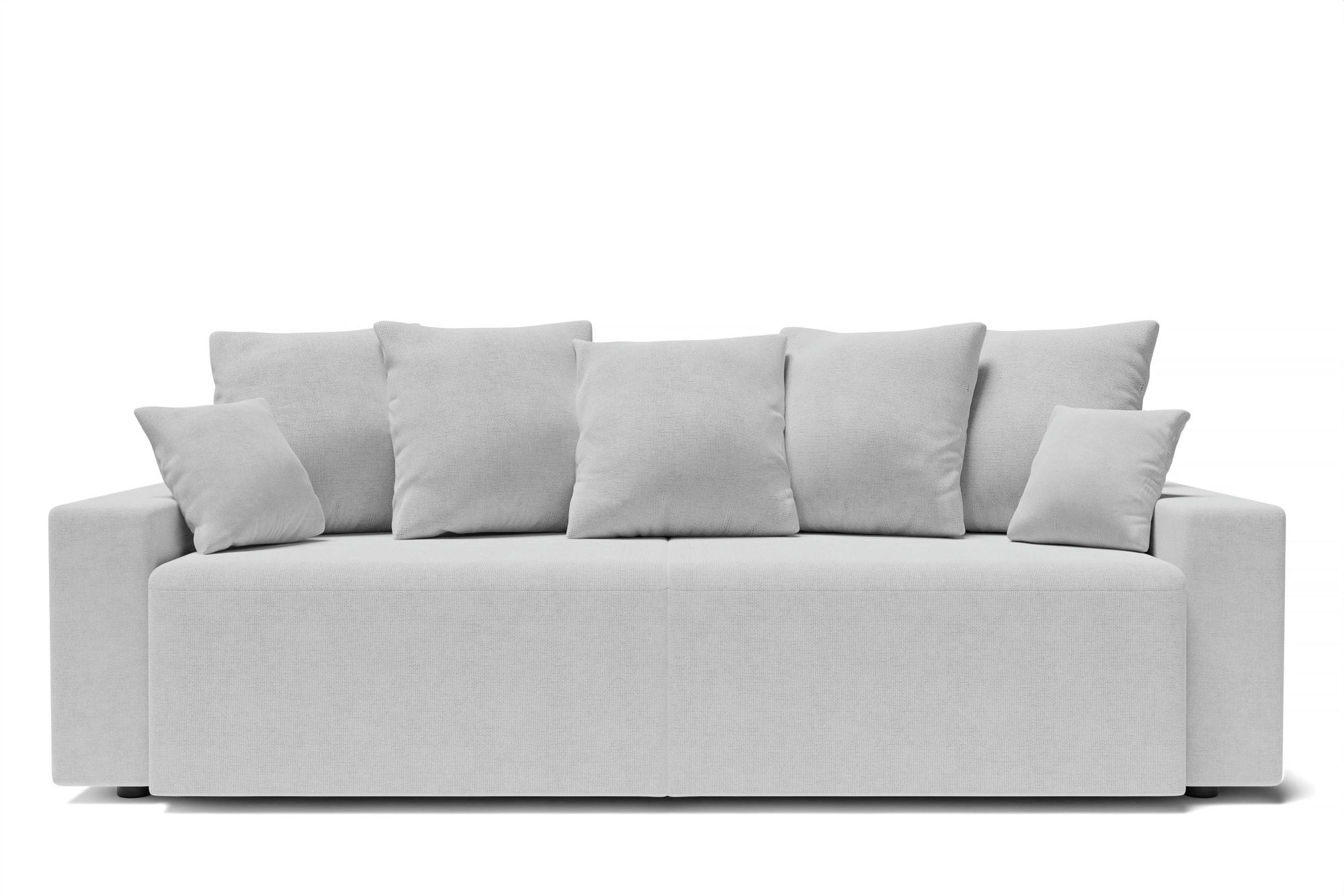 ALMA - Canapé droit convertible en tissu 3 places gris