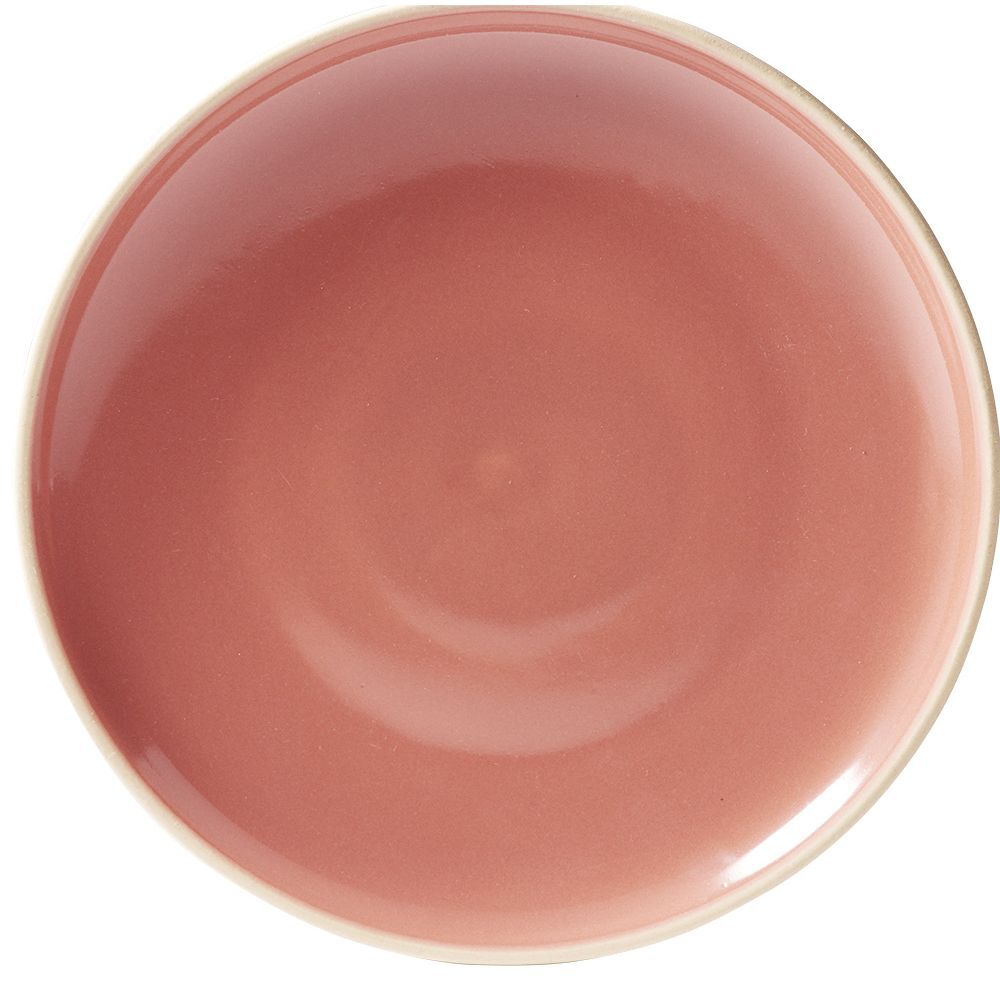 Assiette à dessert faïence Terracotta bord liseré crème Ø20cm