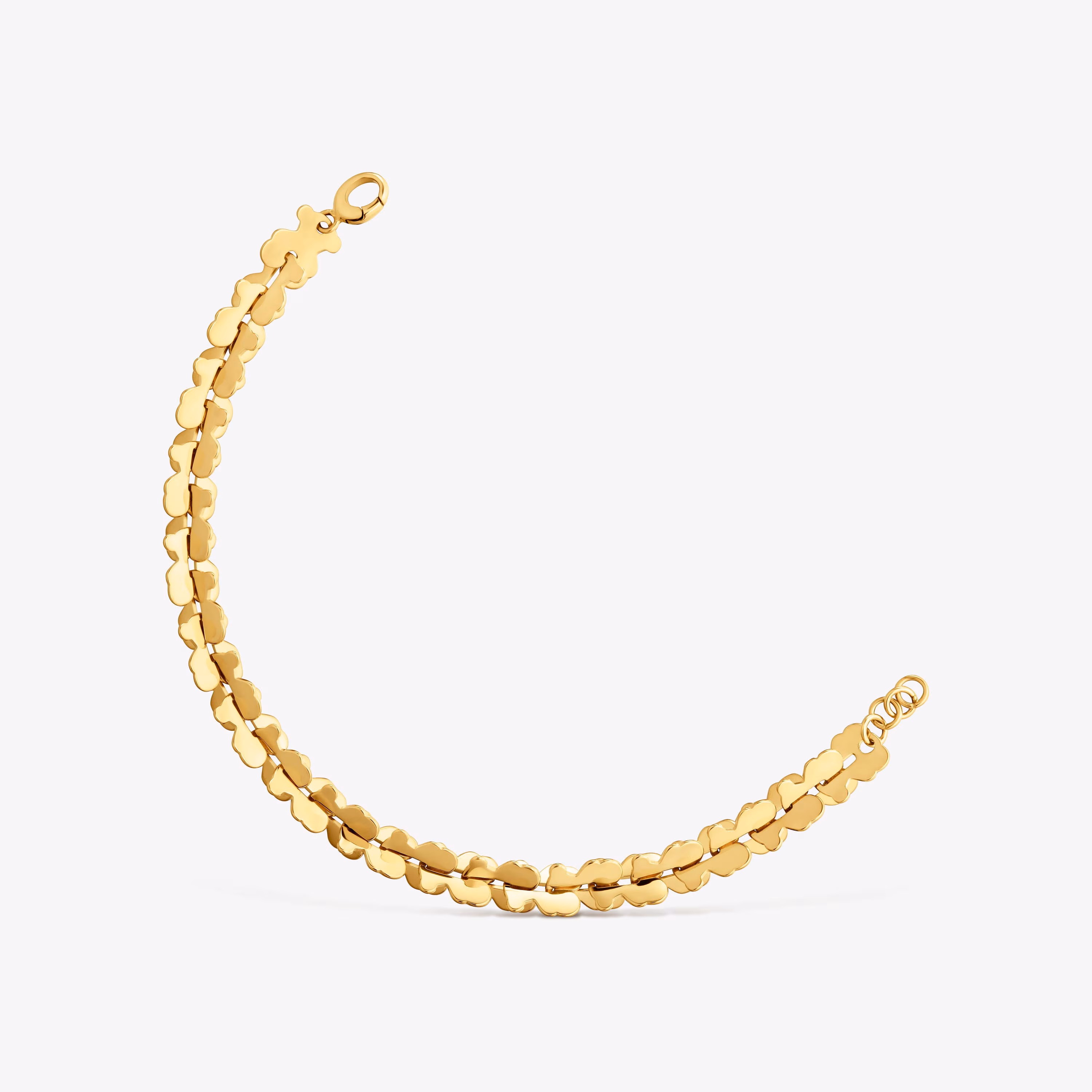 Pulsera cadena de acero en color dorado con motivos oso Carrusel