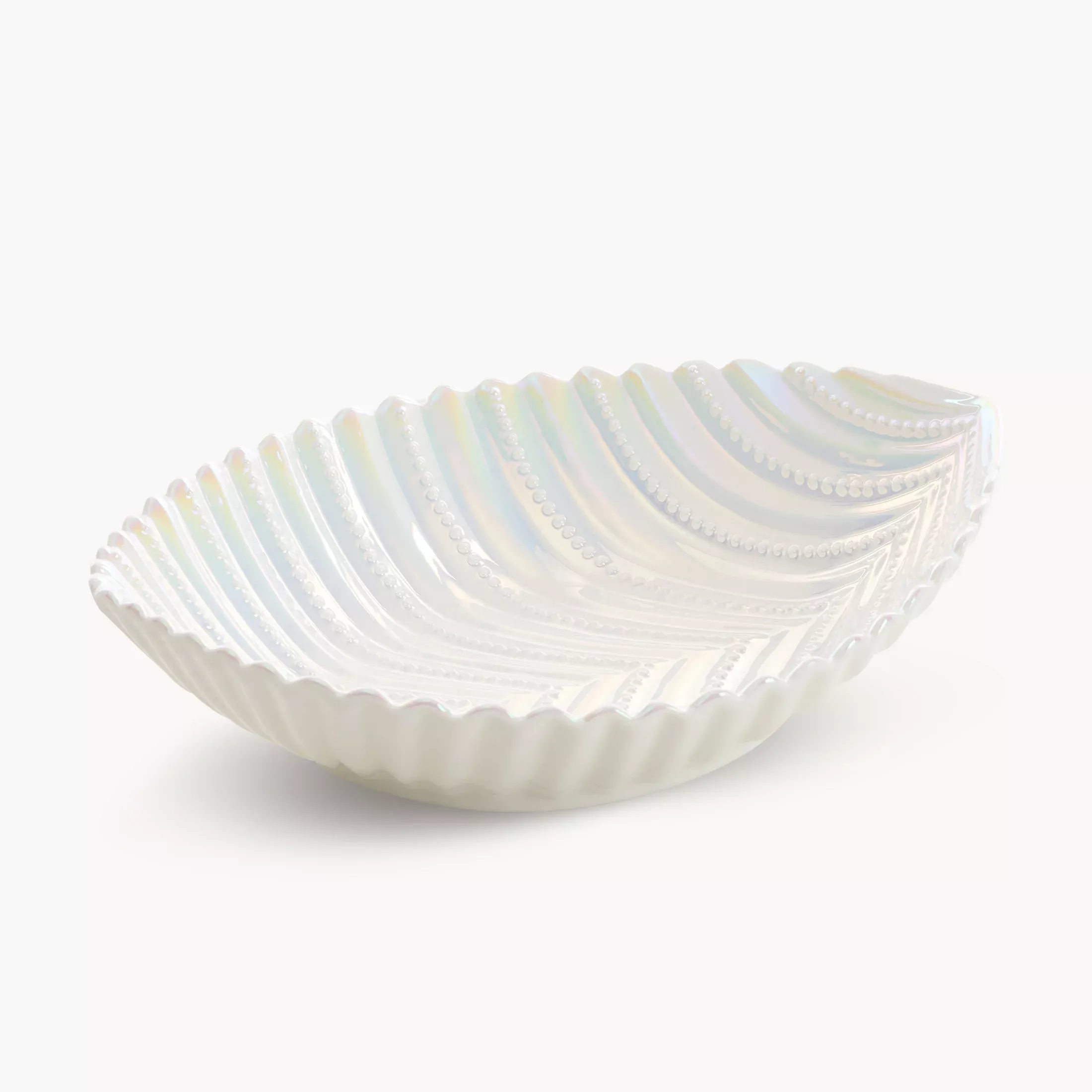 Misa ceramiczna dekoracyjna perłowa w kształcie łódeczki 24x18x7 cmNELA