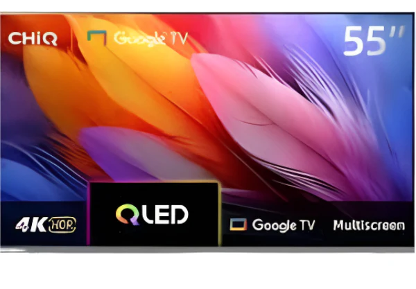 CHIQ TV 55Inch QLED UHD, Smart Google TV, 4HDMI & 2USB, 120Hz, Dolby Vision, HDR10+