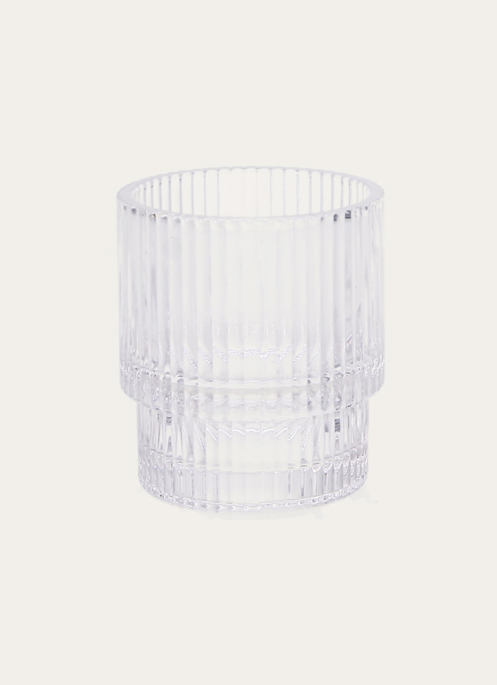 PORTE-BROSSES à DENTS EN VERRE STRIÉ TRANSPARENT