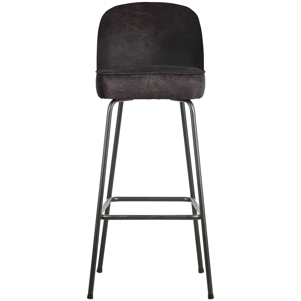 WOOOD barkruk Vogue - Leer - Zwart - 103x50x55
