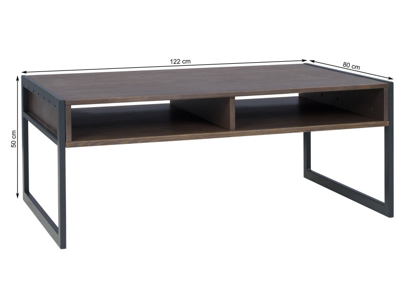 Ława z półką LOFT WOOD, kolor brązowy