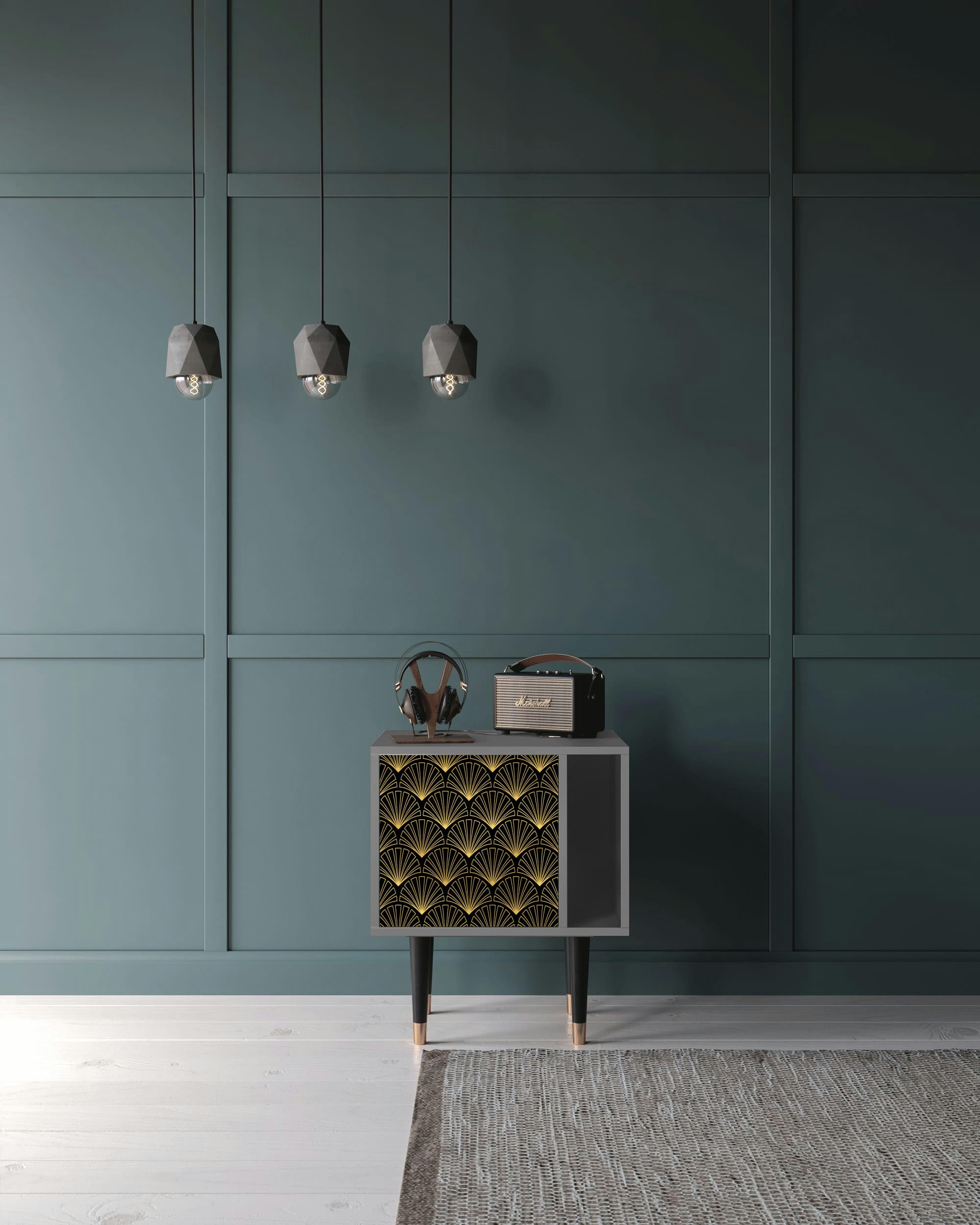 BIRD OF JUNO - Table de chevet noir 1 porte L 58 cm