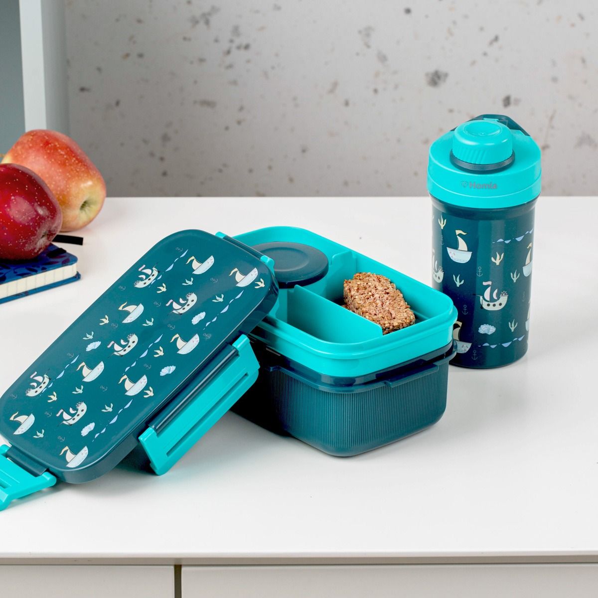 Zestaw lunchbox B2 CAIRO granatowy z kubkiem 1,8l   0,5l
