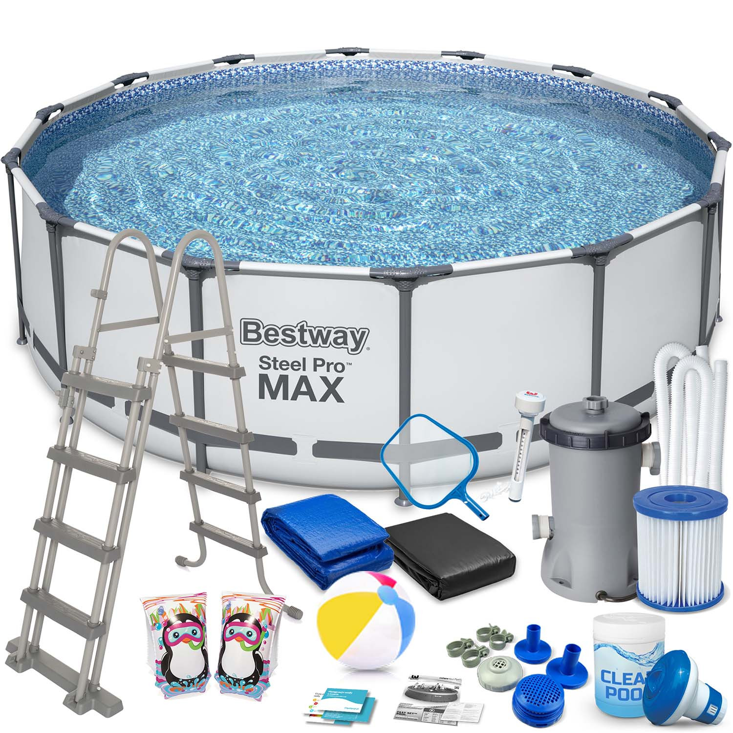 Basen ogrodowy stelażowy 457x122 cm Bestway zestaw 17w1