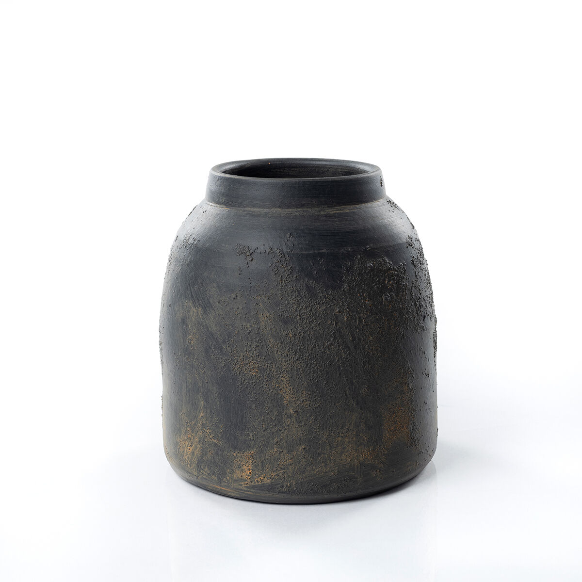 Jarra Preta Areia Em Cerâmica 22cm