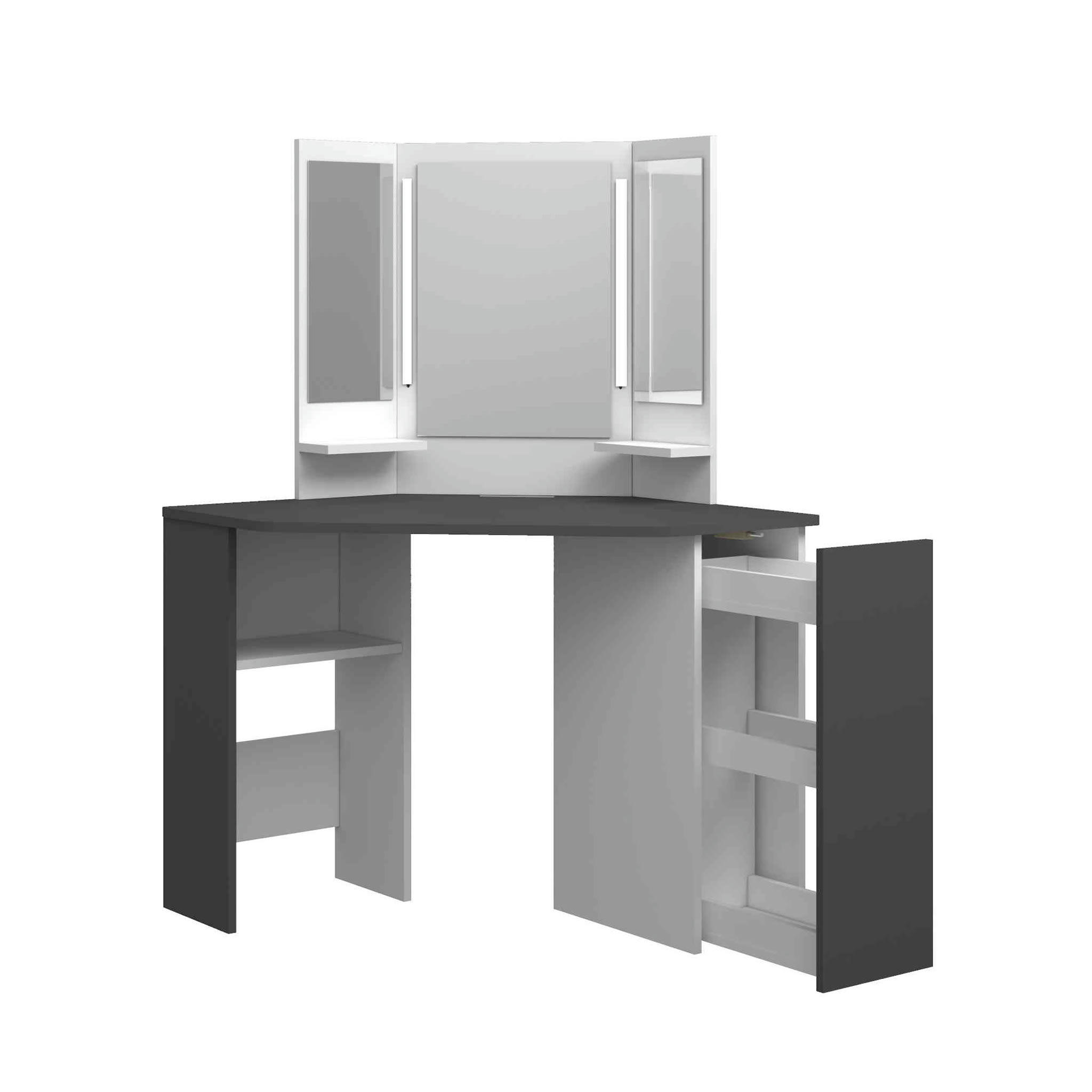 - Coiffeuse avec miroir anthracite