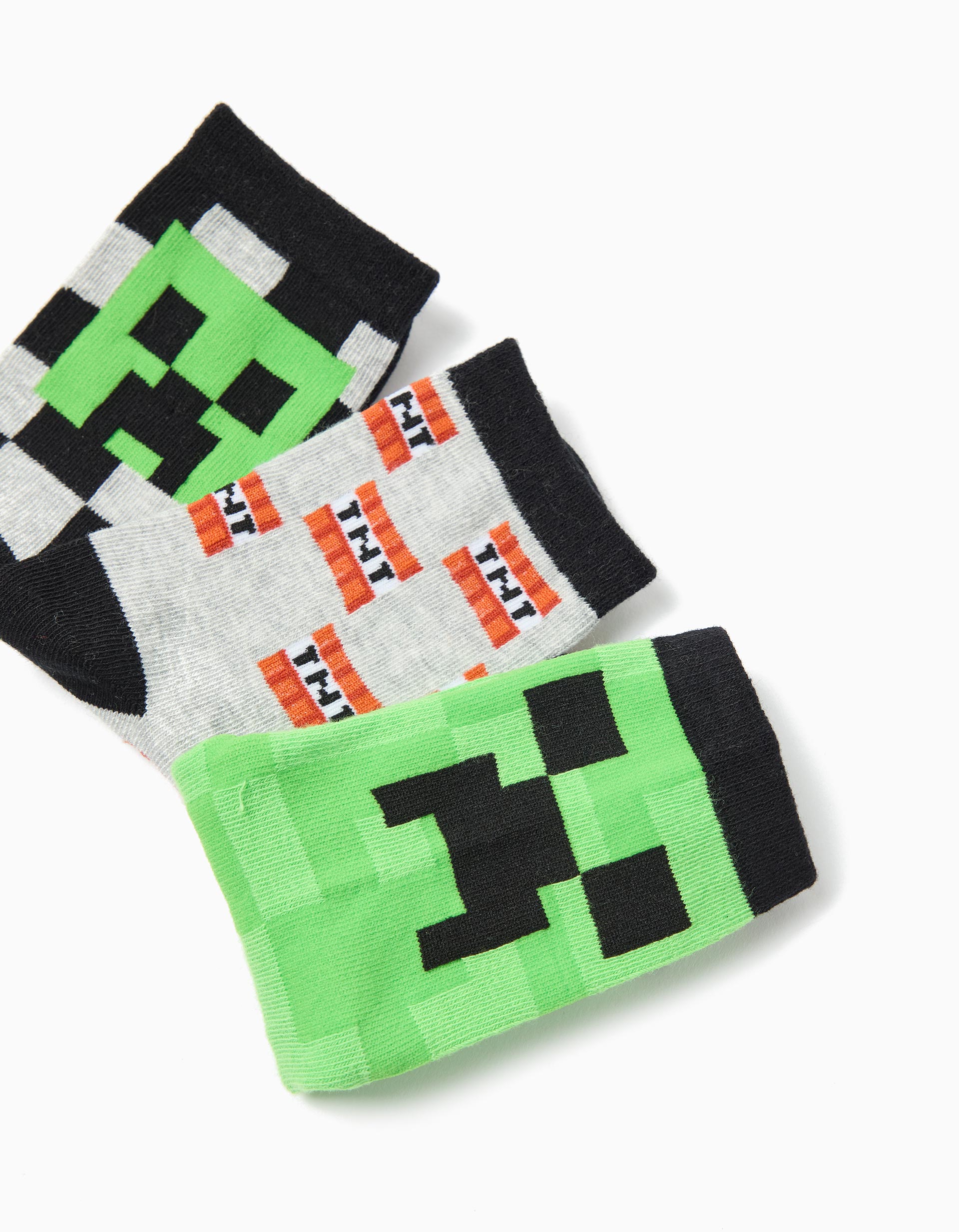 Pack 3 Meias 'Minecraft', Menino, Multicor