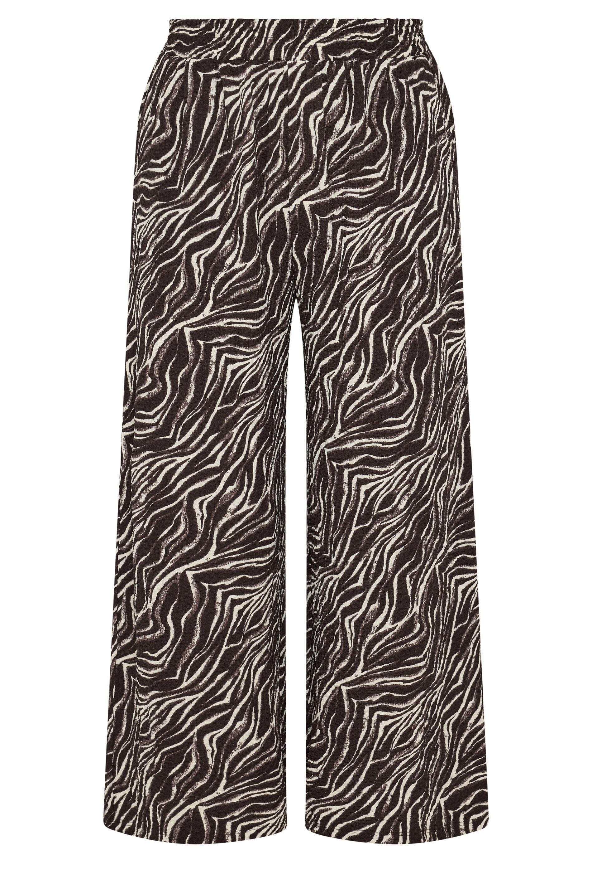 Yours Zebra Crinkle Wide Leg Trousers