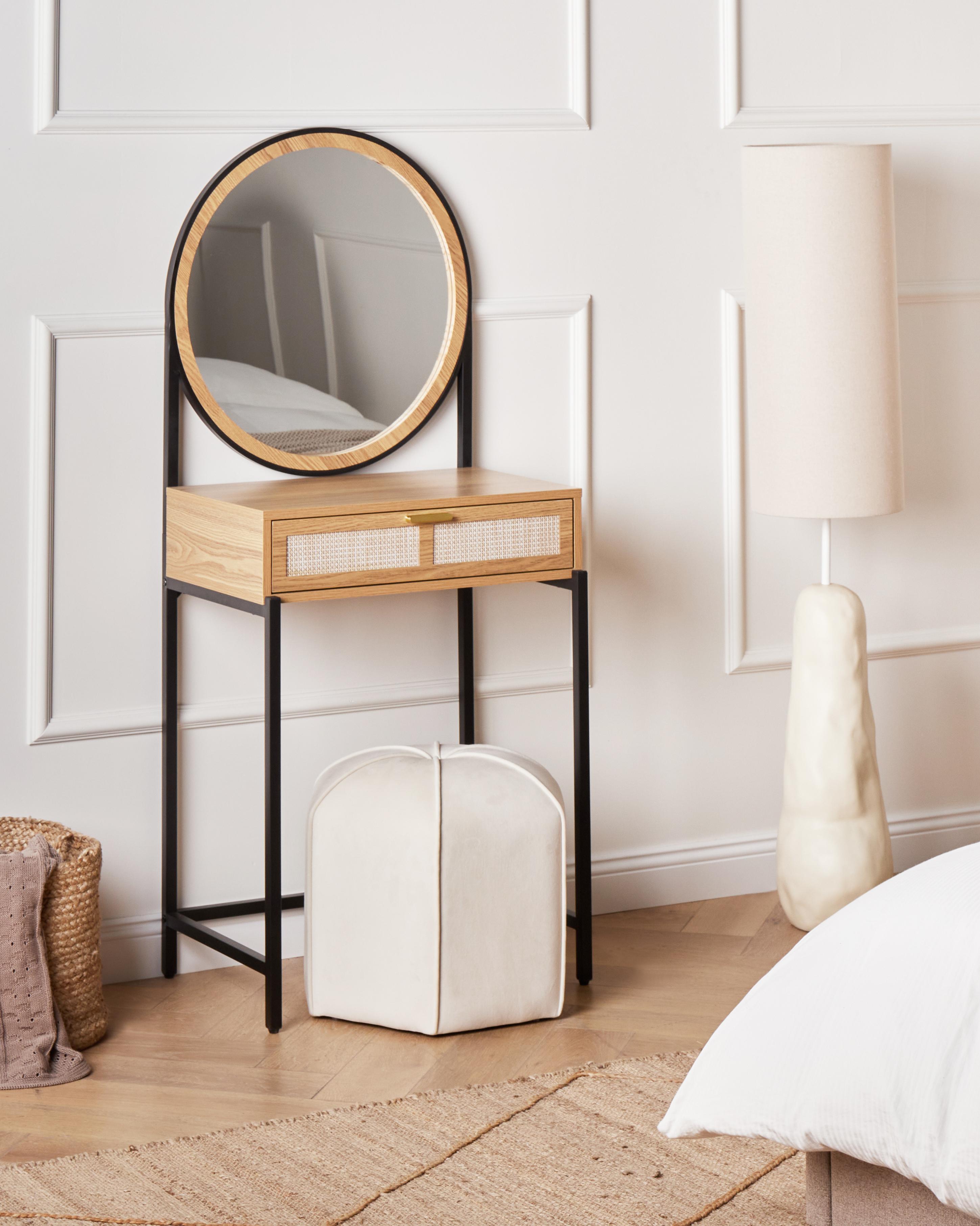 Dressing Table with Mirror CASSIAR Light Brown