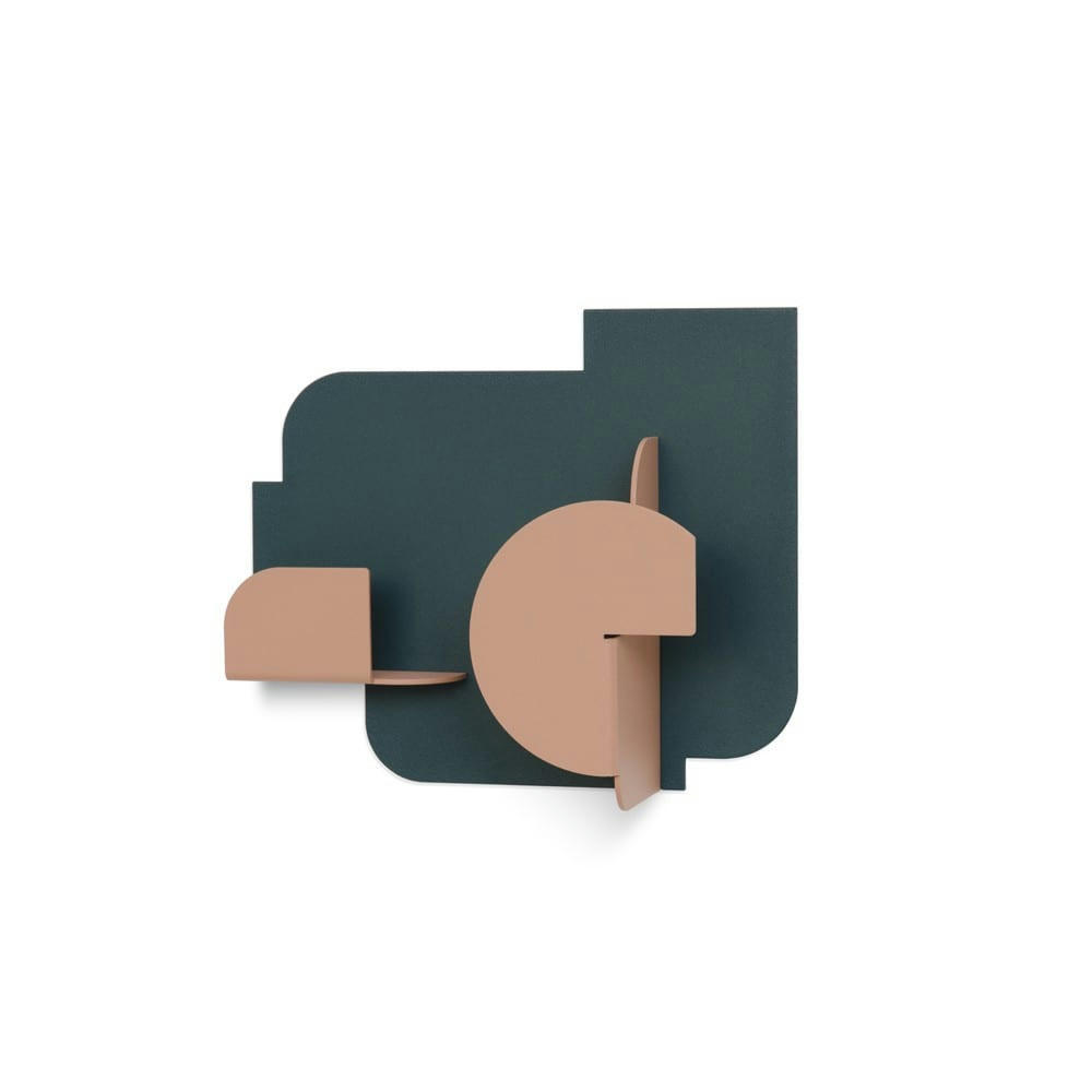 URBA - Patère en acier laqué rose et vert