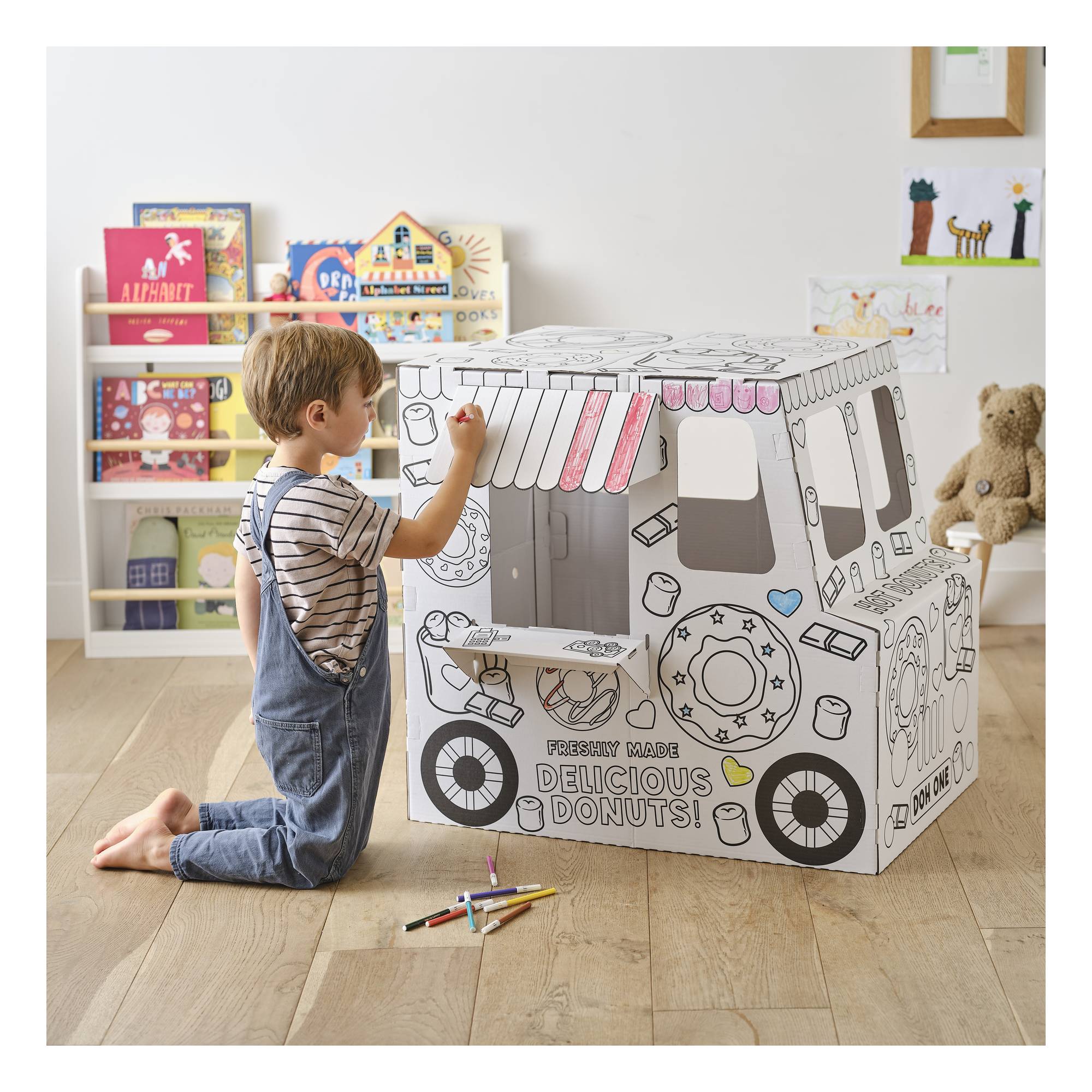 Colour-In Cardboard Donut Van