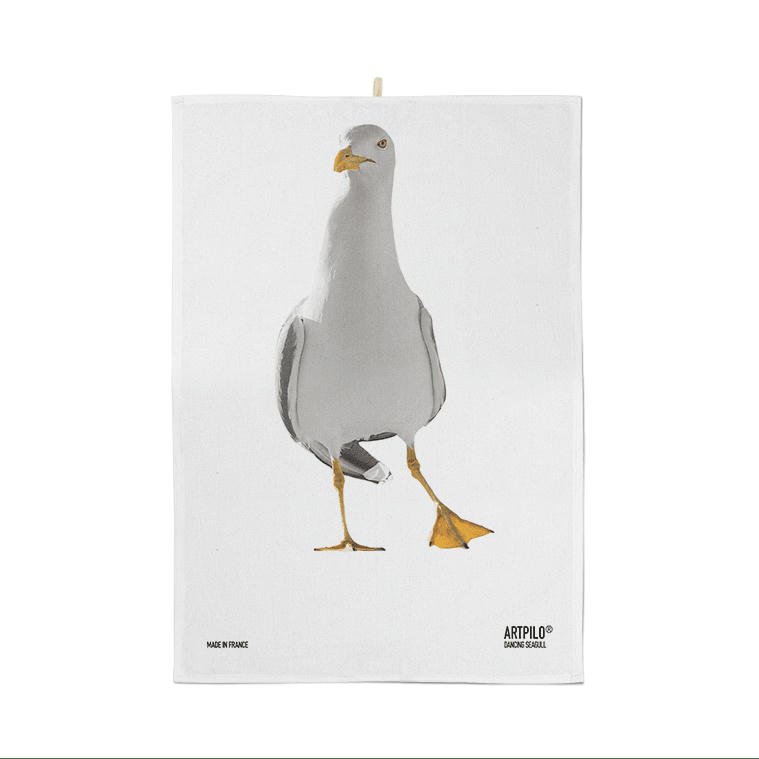 - Torchon cuisine poisson coton blanc