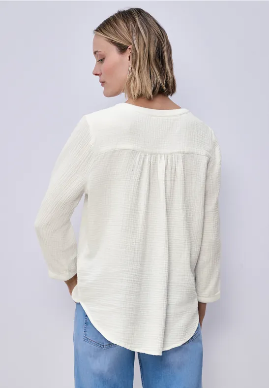 3/4-Arm Bluse in Musselinqualität