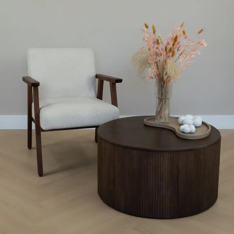 QUVIO Kandelaar bloemvorm - Groot - Keramiek - ?14 cm - Wit