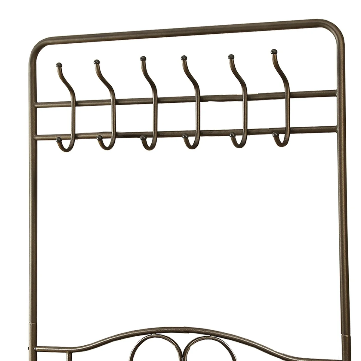 Black Metal Hall Tree With Additional Shelf