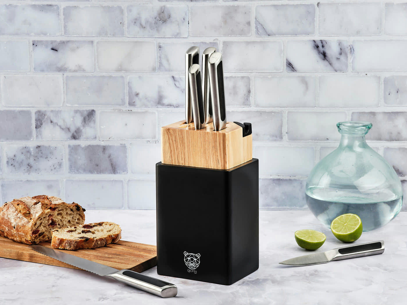 NUDE - Lot de 8 couteaux en inox noir
