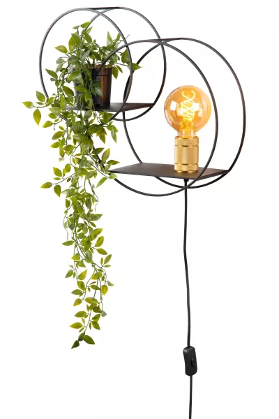 Kinkiet czarny CIRCLE 1xE27x40W wym:38x18x18cm IP20 Lucide