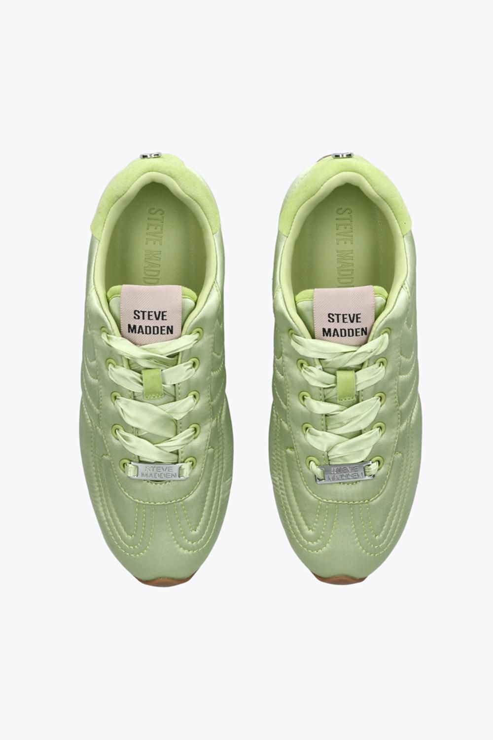 STEVE MADDEN Abbi Green Satin' Satin Trainers