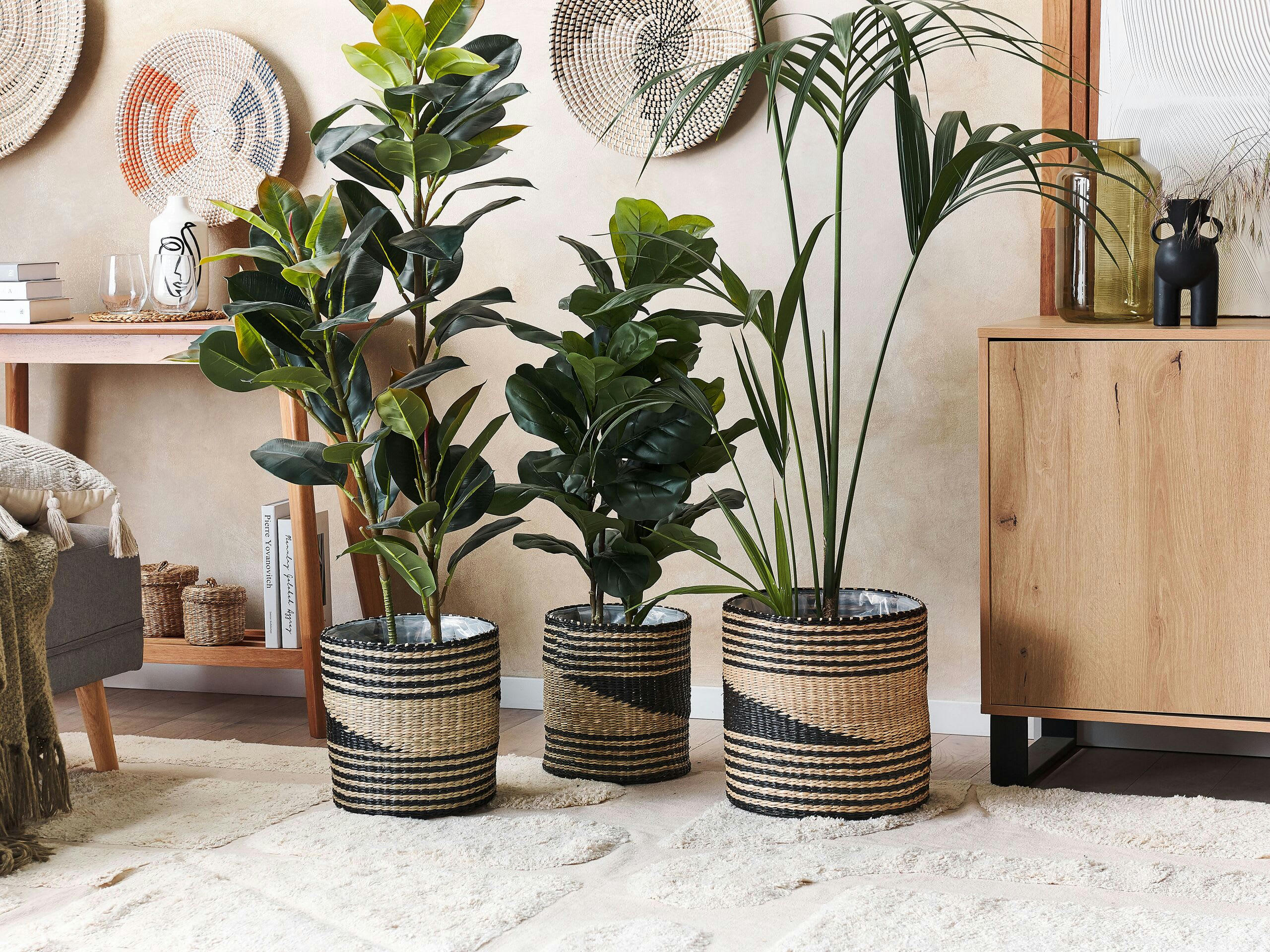 RATTAIL - Cache-pot d'intérieur en bois solide beige H32 28 24